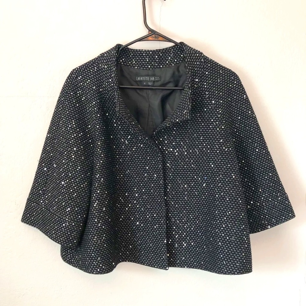 Lafayette 148 New York Wool Blend Sequined Jacket